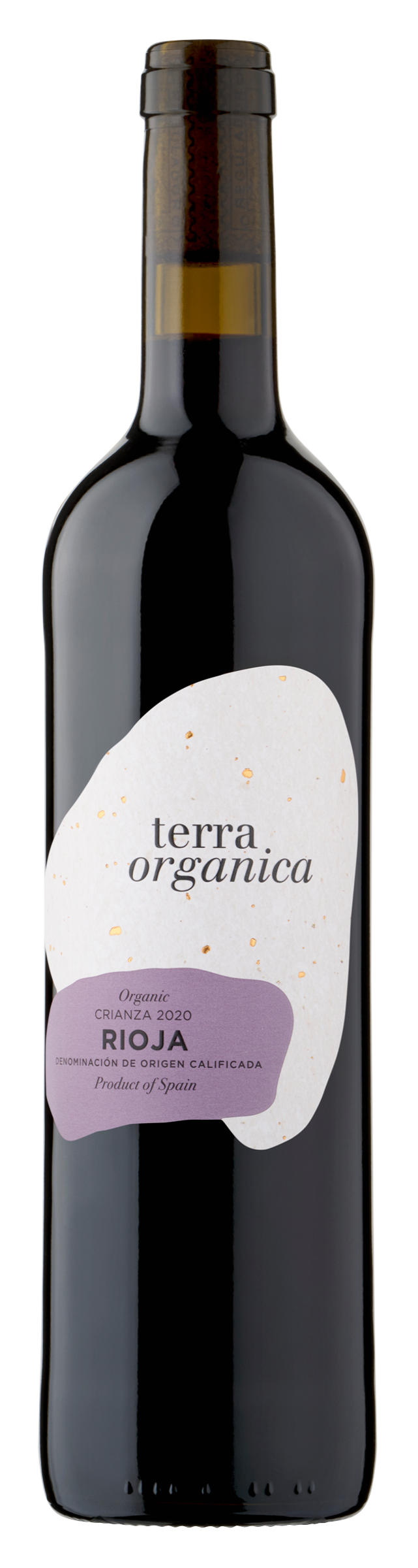 Organic Rioja red wine bottle from Terra Organica. Sustainably sourced organic wine.